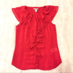H&M Women’s Ruffle Sleeveless Blouse Red